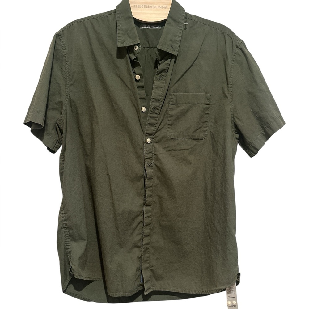 Michael Bastian Olive Green Casual Button Down Short Sleeve Shirt L
